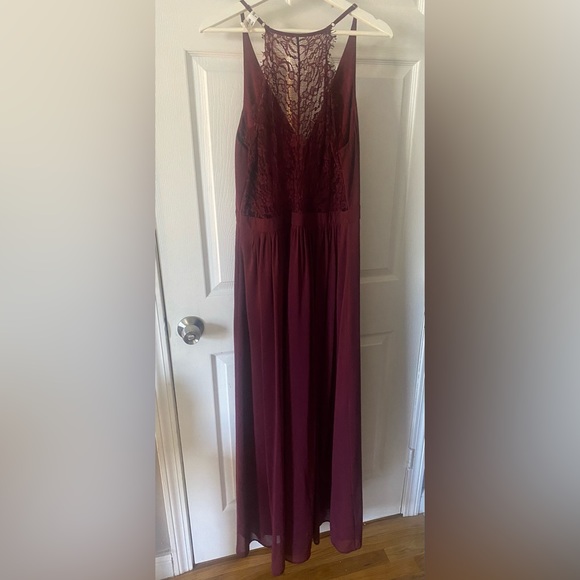 Love Spell Burgundy Lace-Back Maxi Dress - Picture 3 of 6